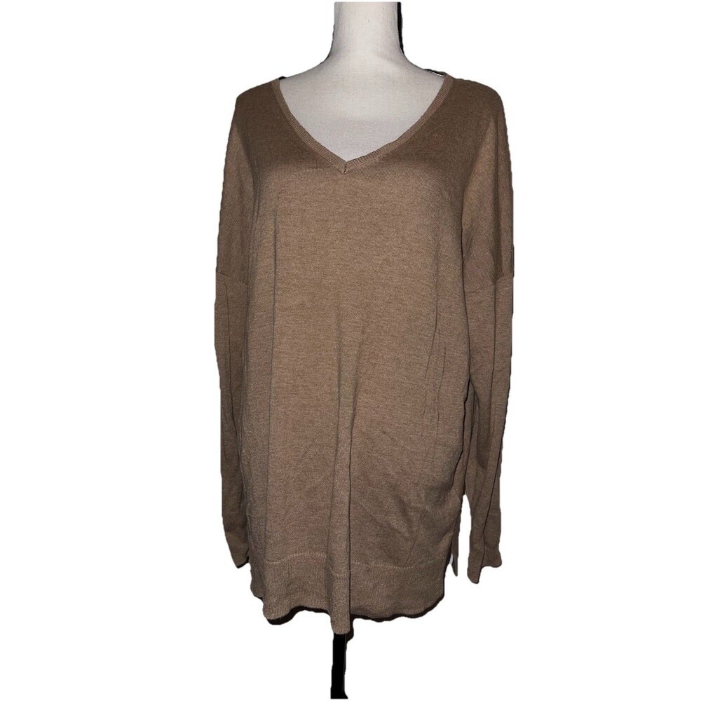 Amazon Essentials Woman's Pullover Sweater Size XXL Light Brown Tan Cotton Blend